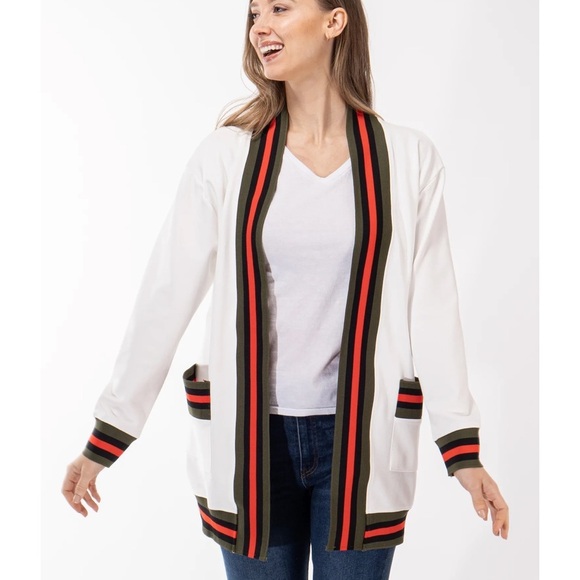 NWT! HAUTE Shore one size codi Trento open striped cardigan - Picture 2 of 11